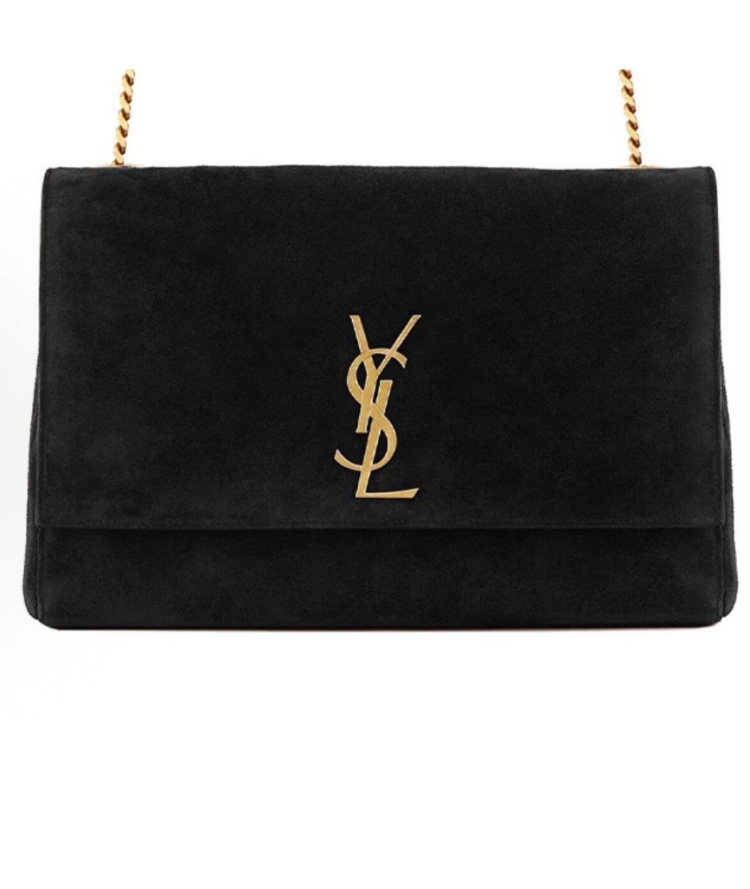 SAINT LAURENT Черная замшевая сумка через плечо, фото 2