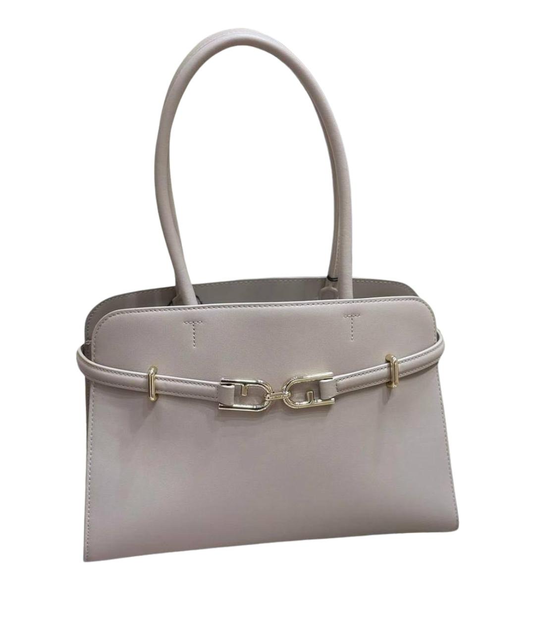 FURLA Бежевая кожаная сумка с короткими ручками, фото 1