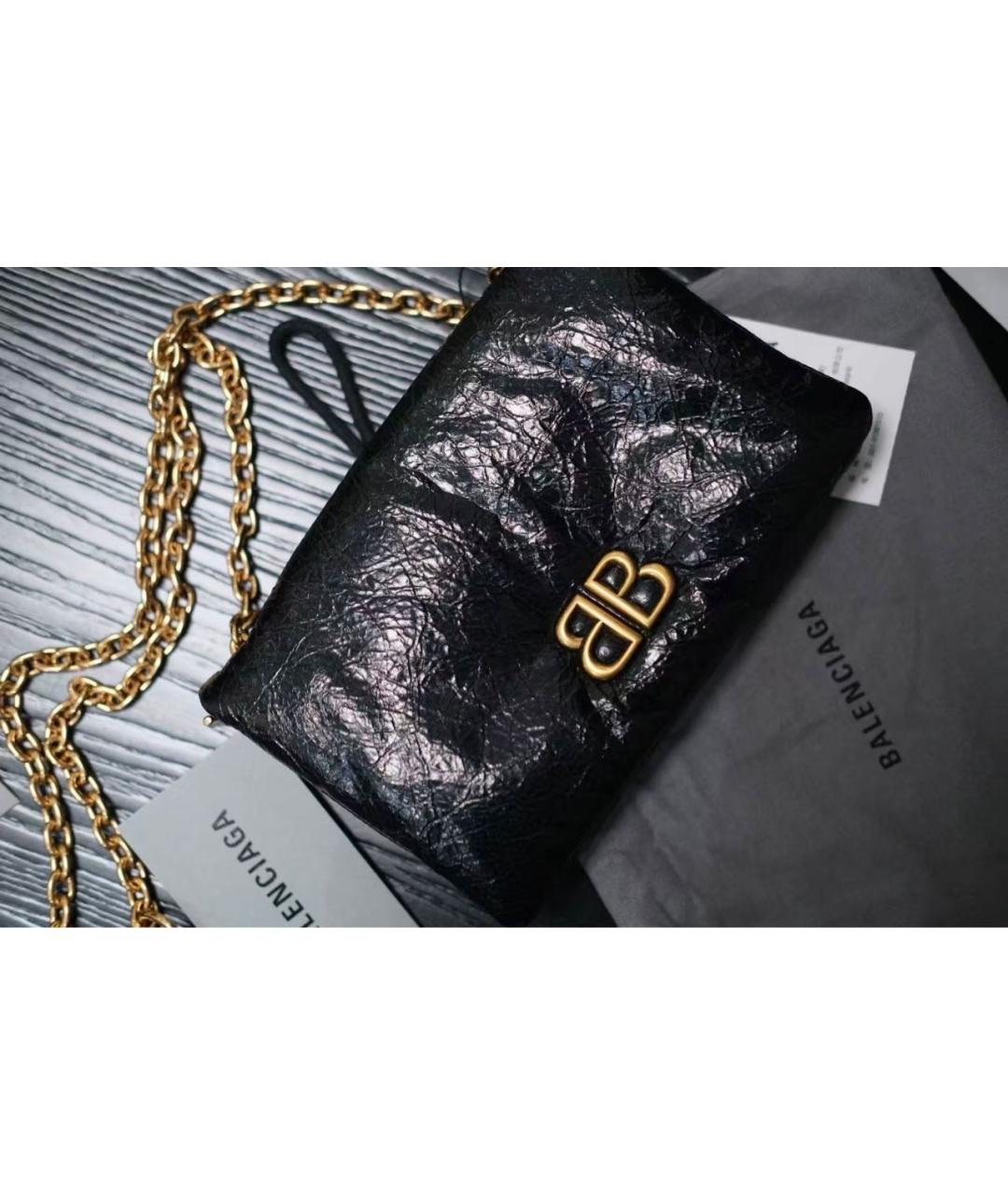 BALENCIAGA Черная сумка через плечо из лакированной кожи, фото 7