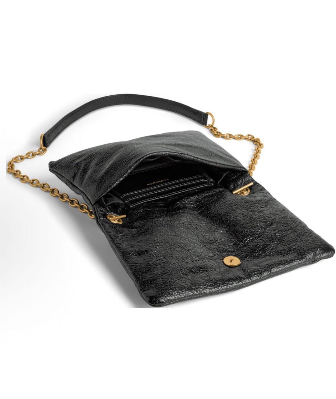 BALENCIAGA Черная сумка через плечо из лакированной кожи, фото 5