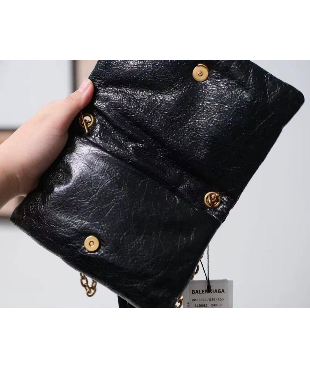 BALENCIAGA Черная сумка через плечо из лакированной кожи, фото 8