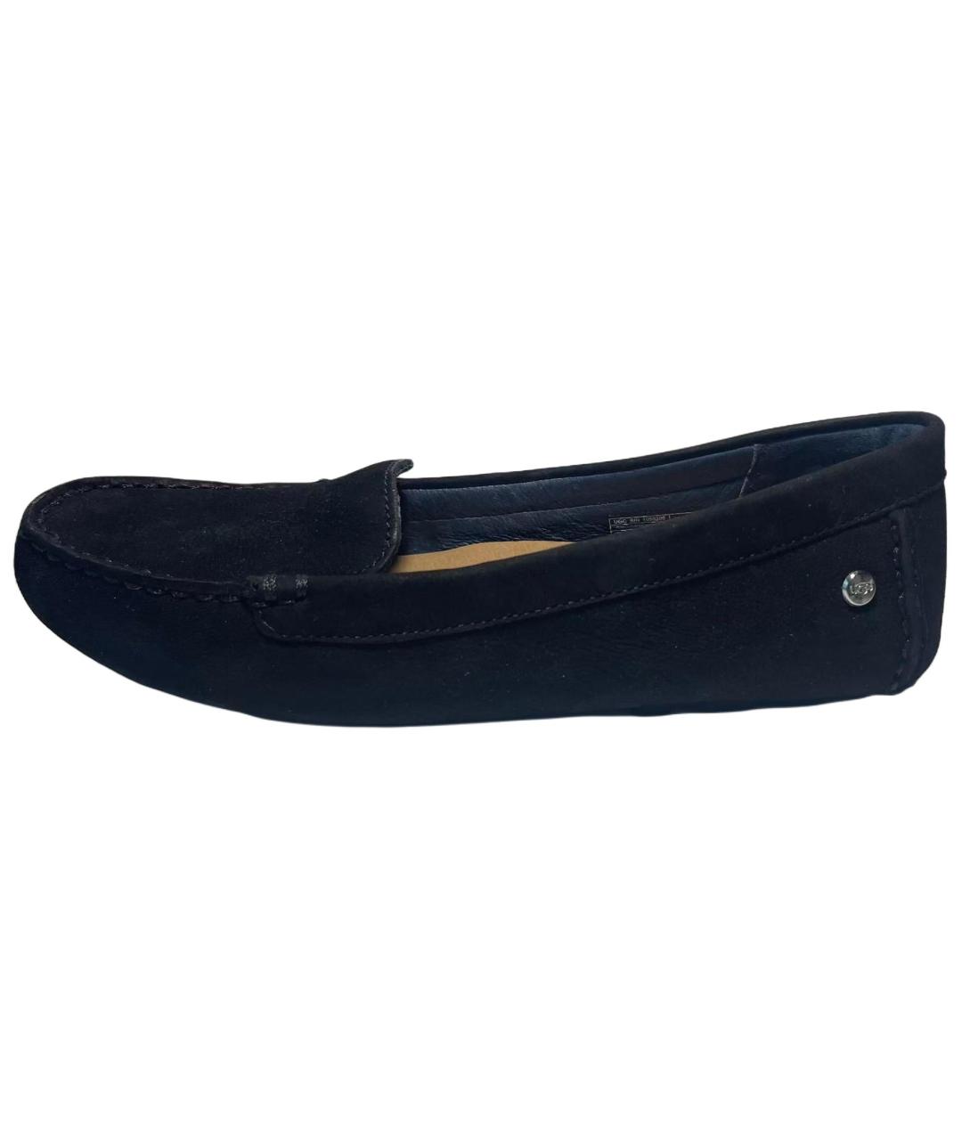 UGG AUSTRALIA Черные кожаные лоферы, фото 1
