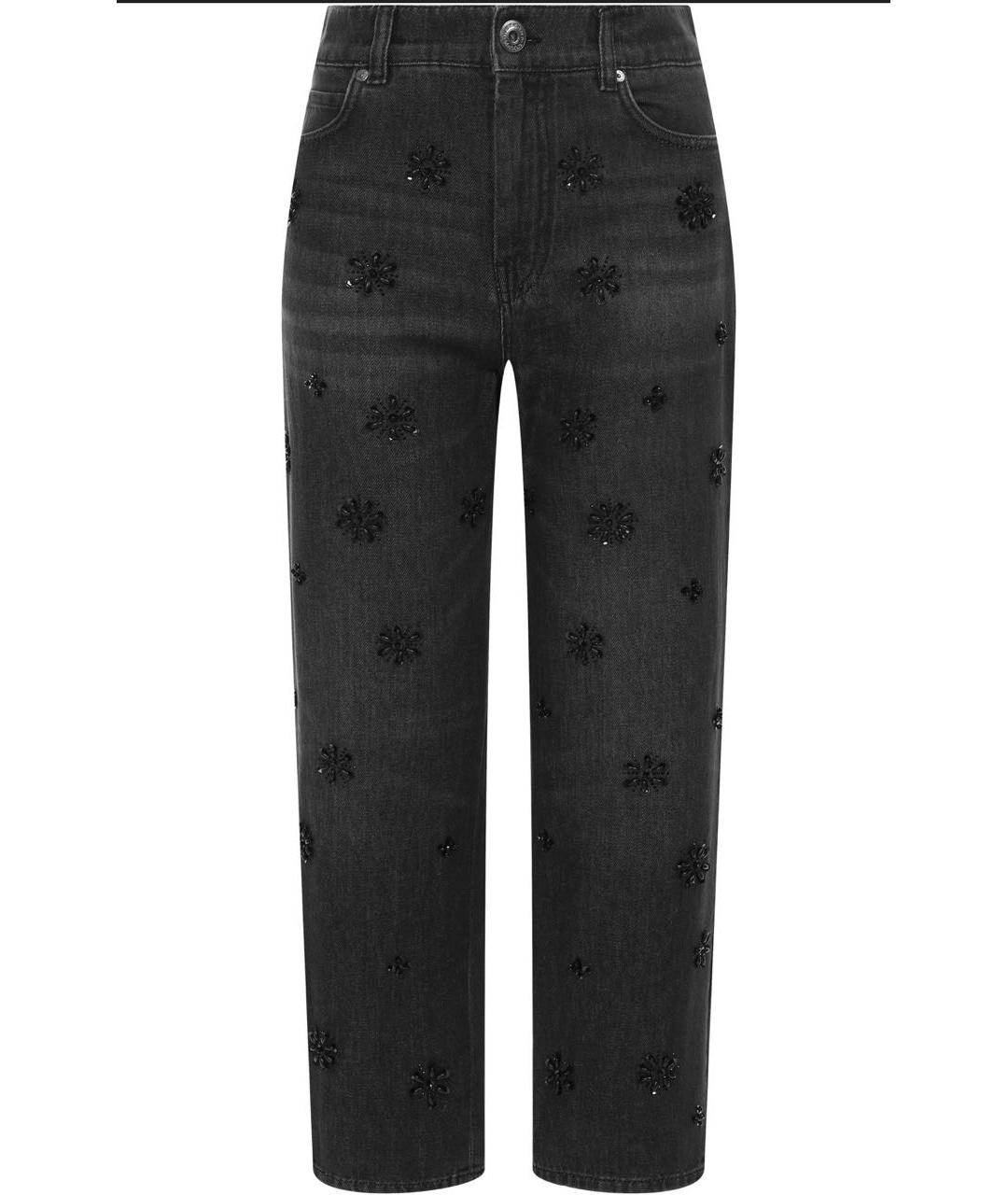 MAX MARA Антрацитовые хлопковые прямые джинсы, фото 9