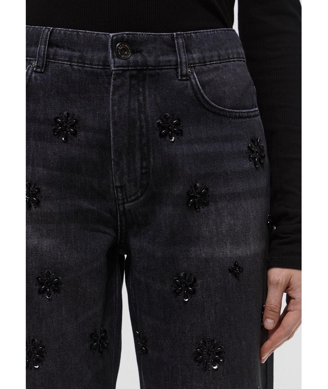 MAX MARA Антрацитовые хлопковые прямые джинсы, фото 4