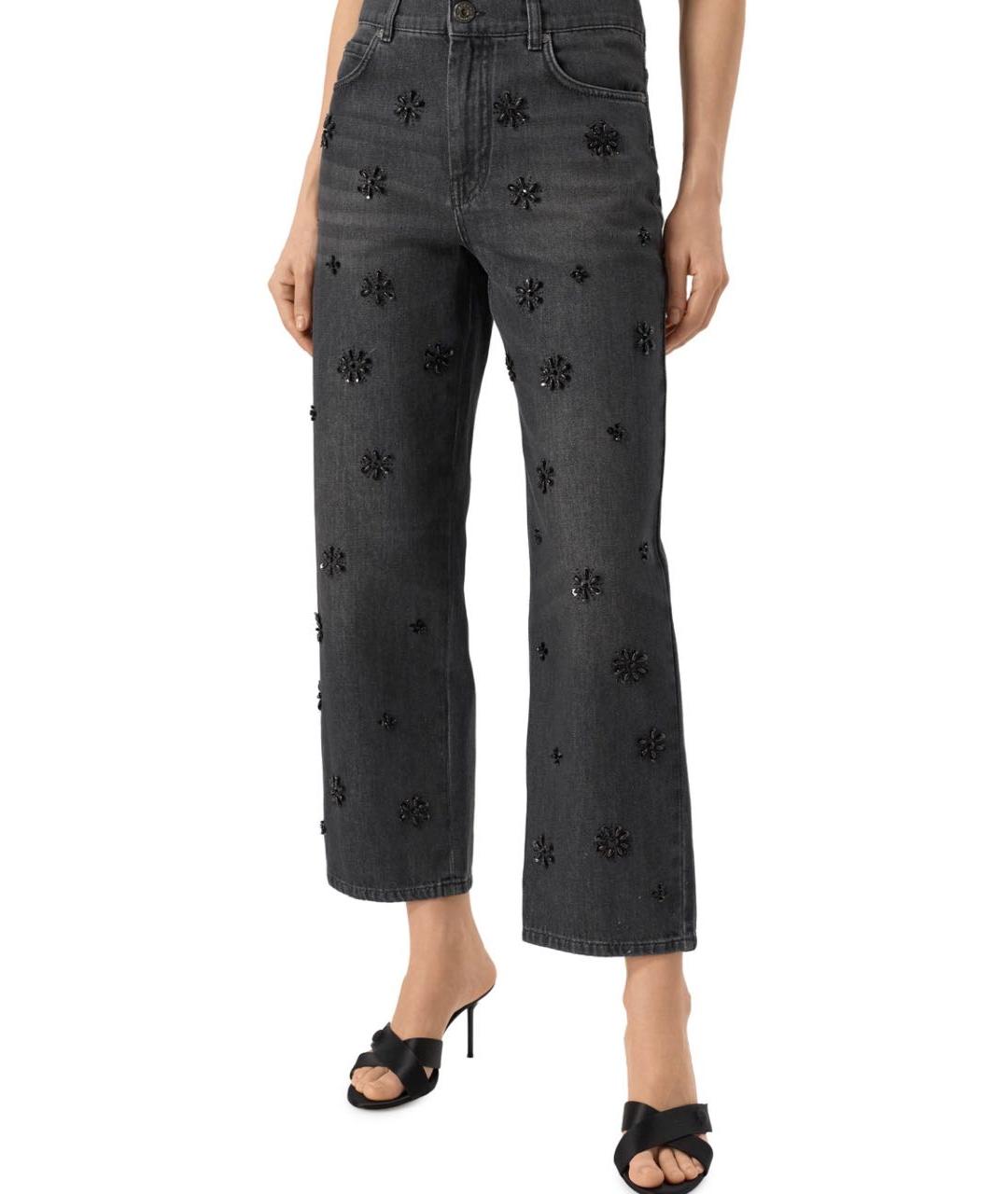 MAX MARA Антрацитовые хлопковые прямые джинсы, фото 5