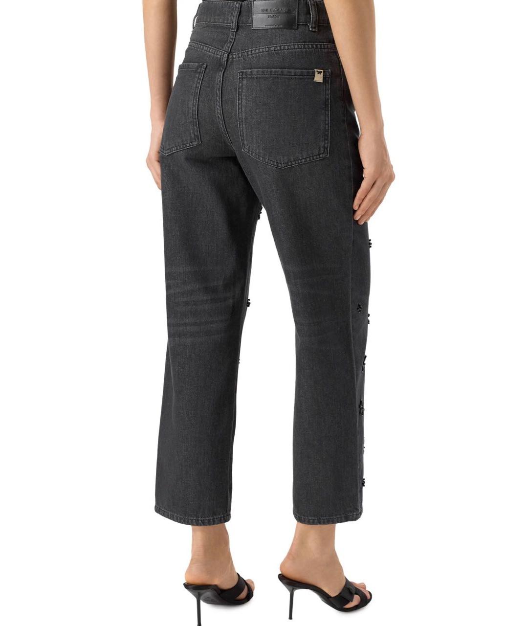 MAX MARA Антрацитовые хлопковые прямые джинсы, фото 2