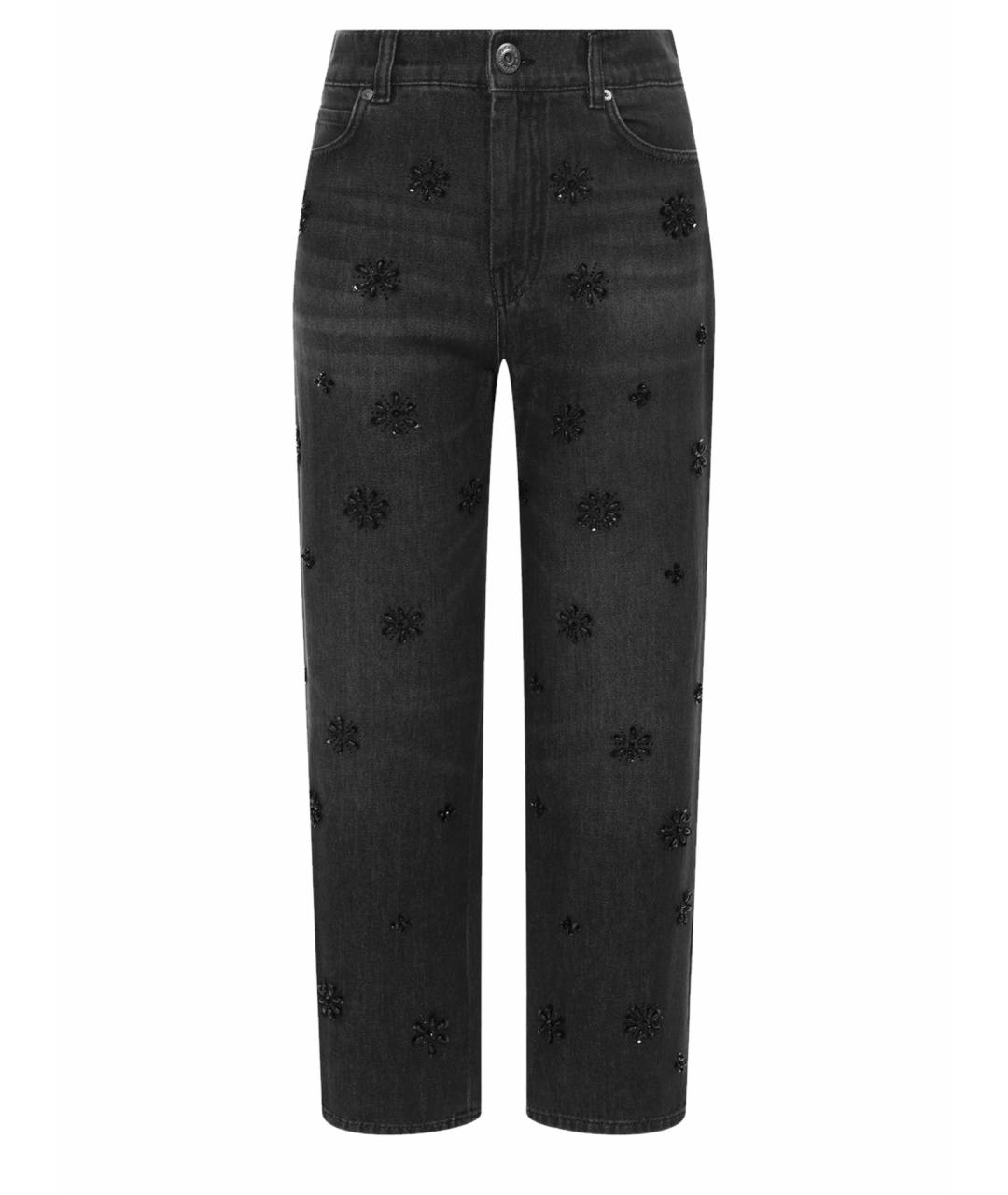 MAX MARA Антрацитовые хлопковые прямые джинсы, фото 1