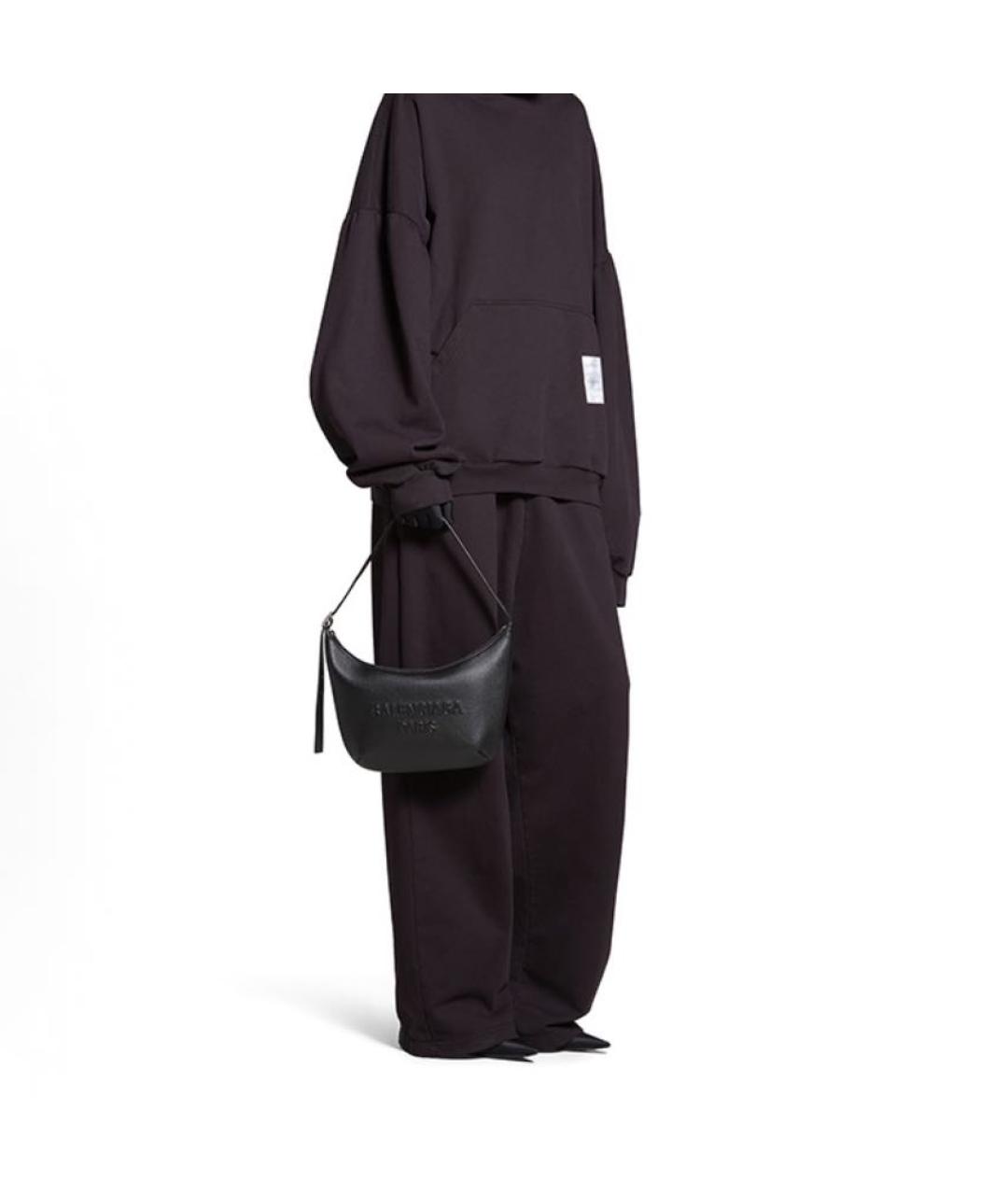 BALENCIAGA Черная кожаная сумка через плечо, фото 6