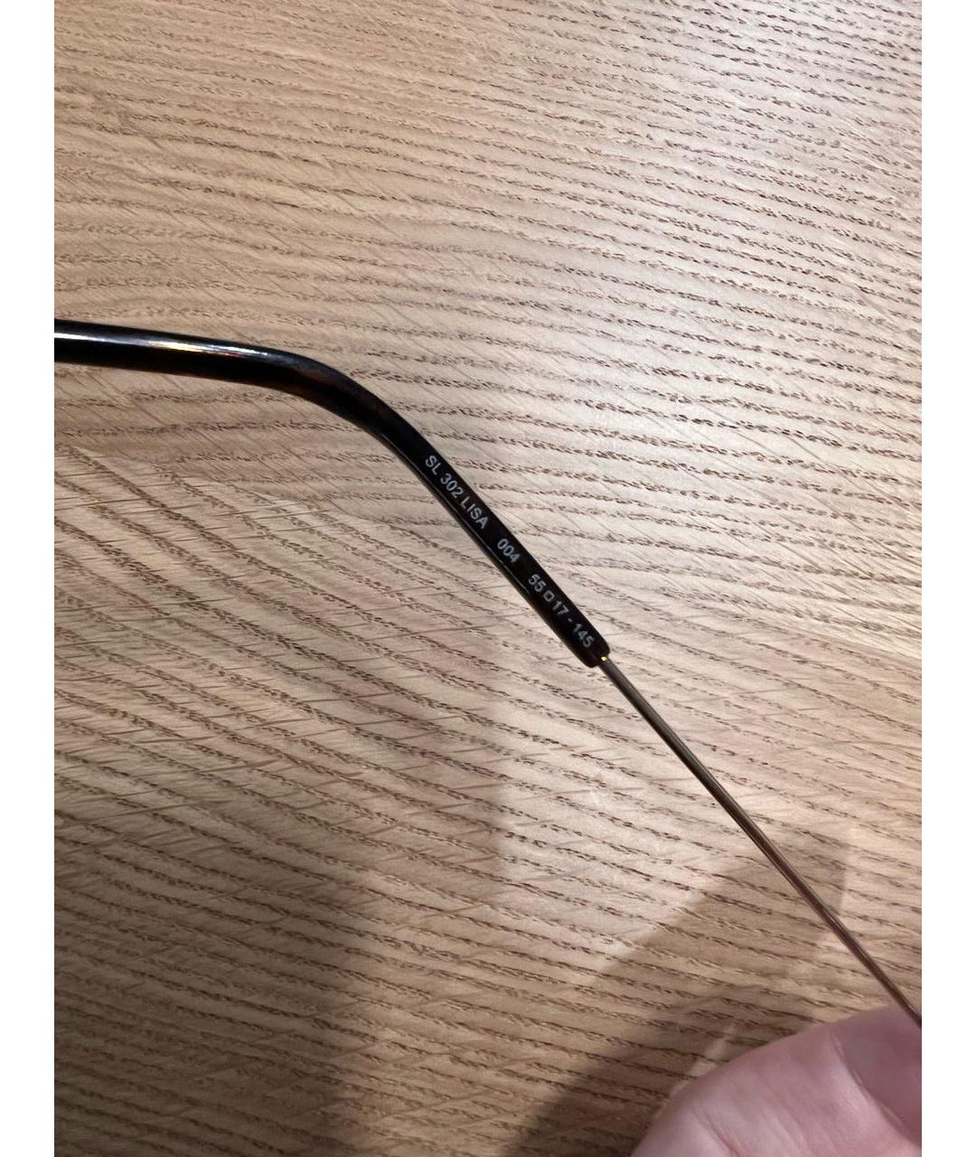 SAINT LAURENT Антрацитовые металлические солнцезащитные очки, фото 4