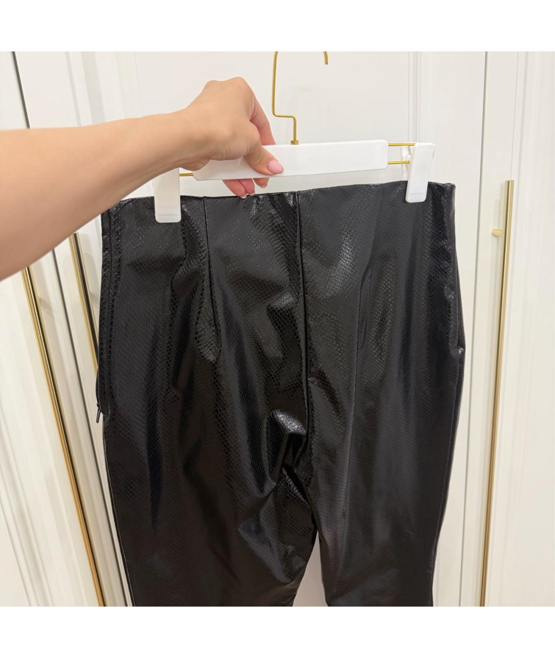 TWIN-SET Черные полиэстеровые брюки узкие, фото 4