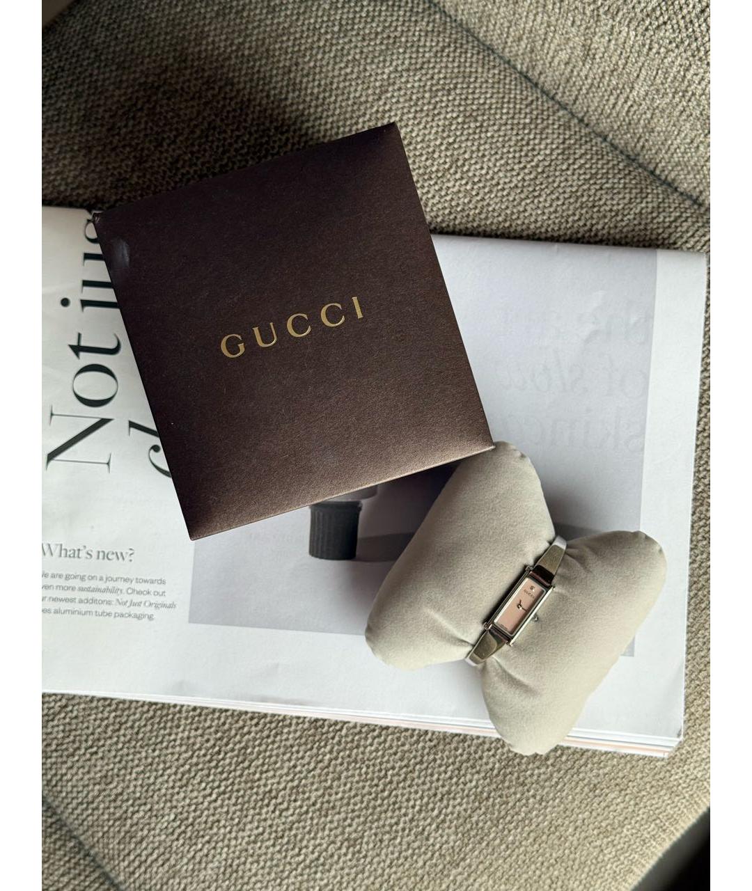 GUCCI Серебряные стальные часы, фото 3