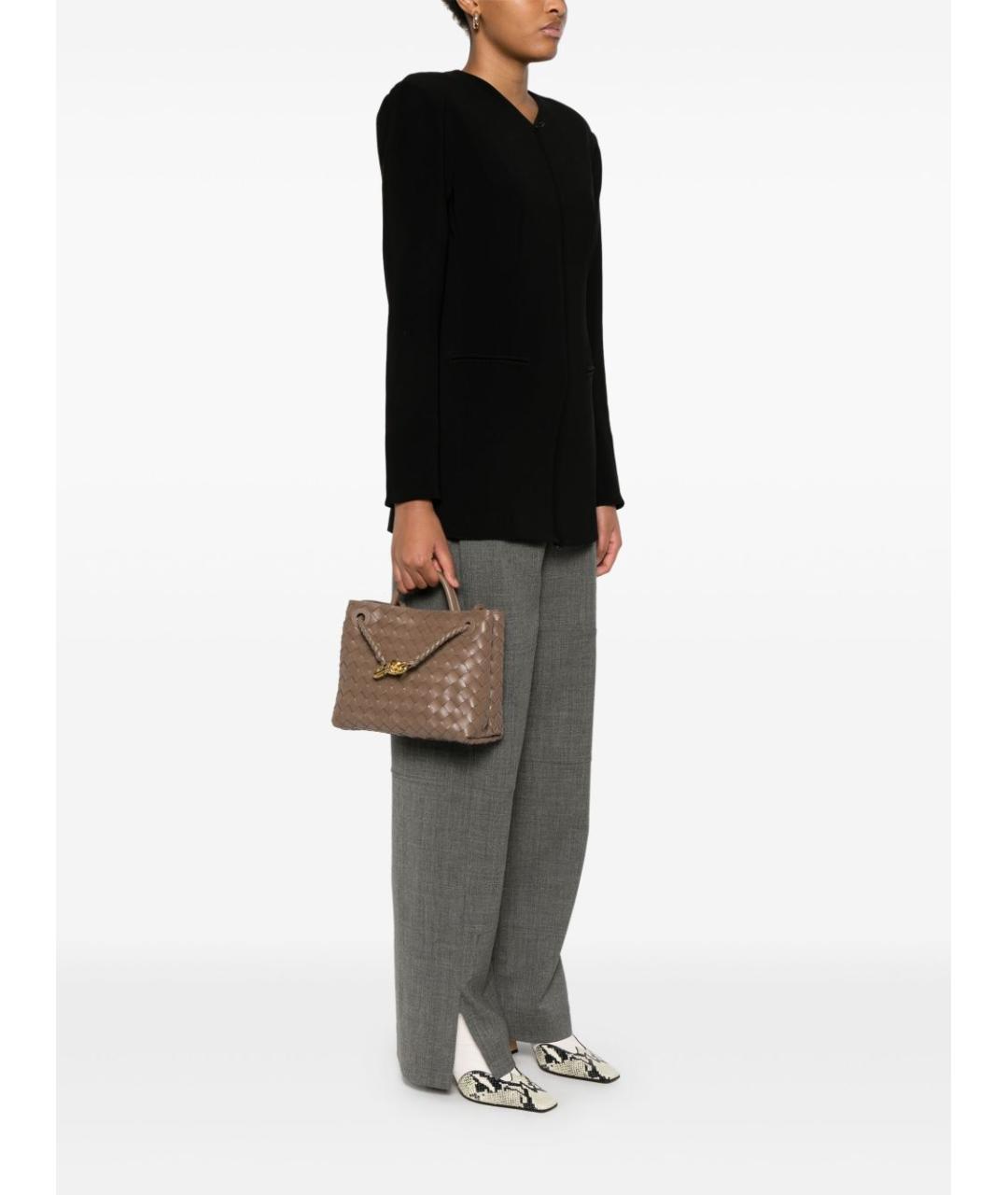 BOTTEGA VENETA Коричневая кожаная сумка тоут, фото 5