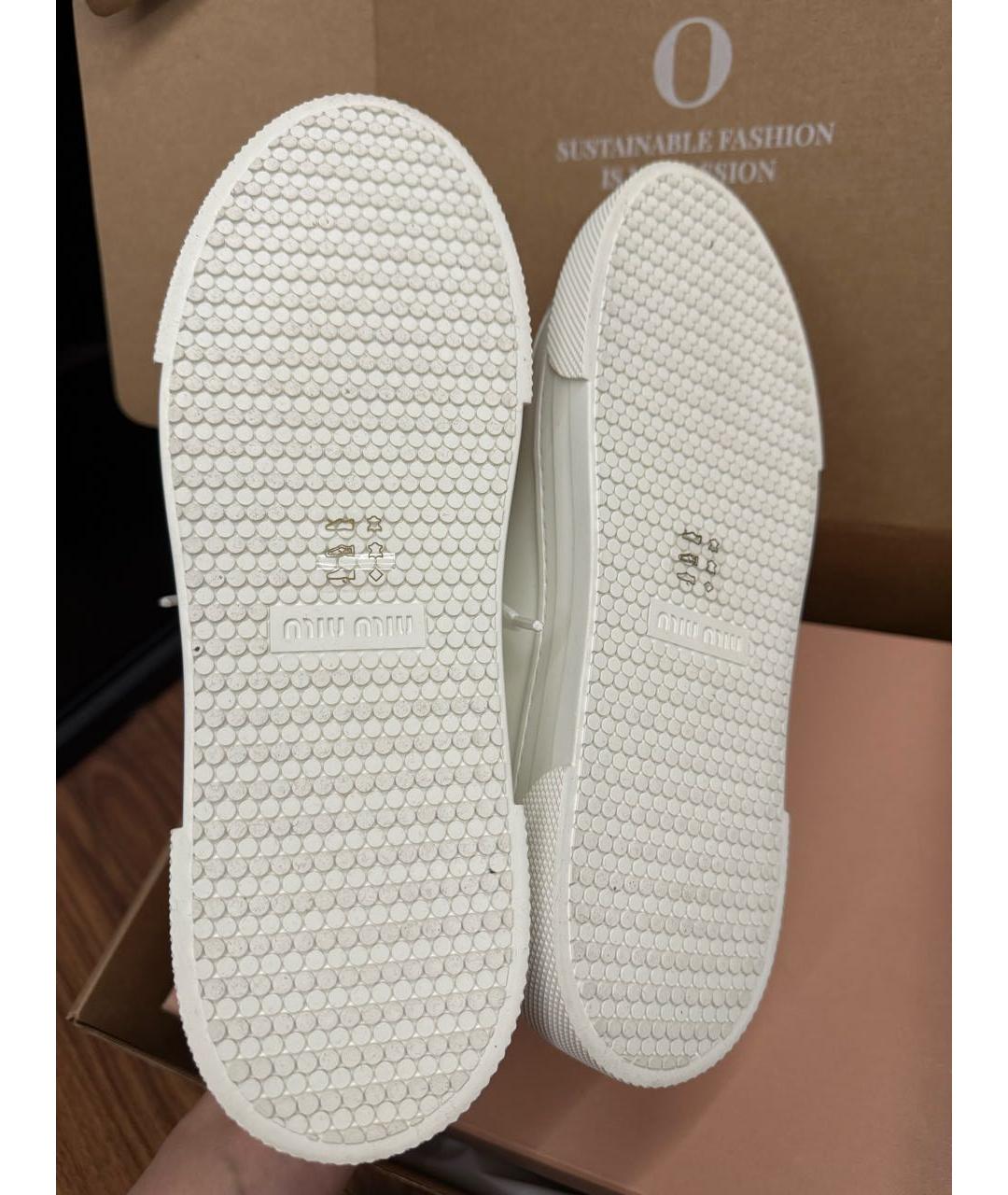 MIU MIU Белые кожаные кеды, фото 6