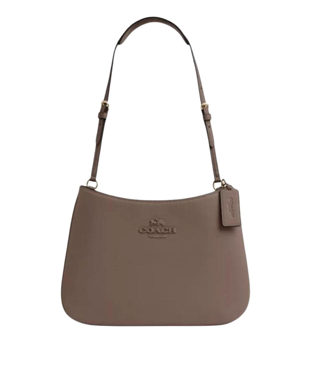 COACH Бежевая кожаная сумка через плечо, фото 1
