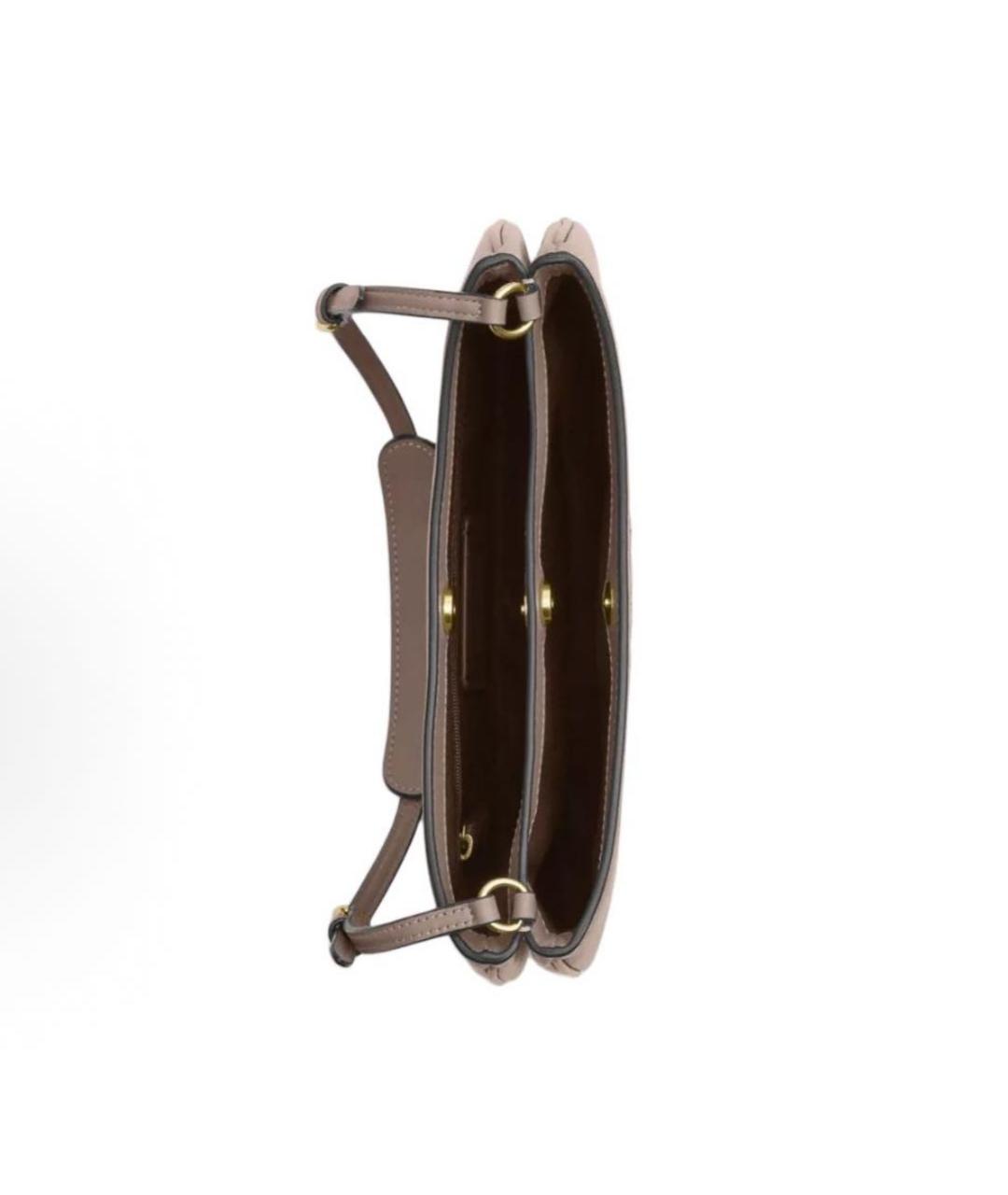 COACH Бежевая кожаная сумка через плечо, фото 3