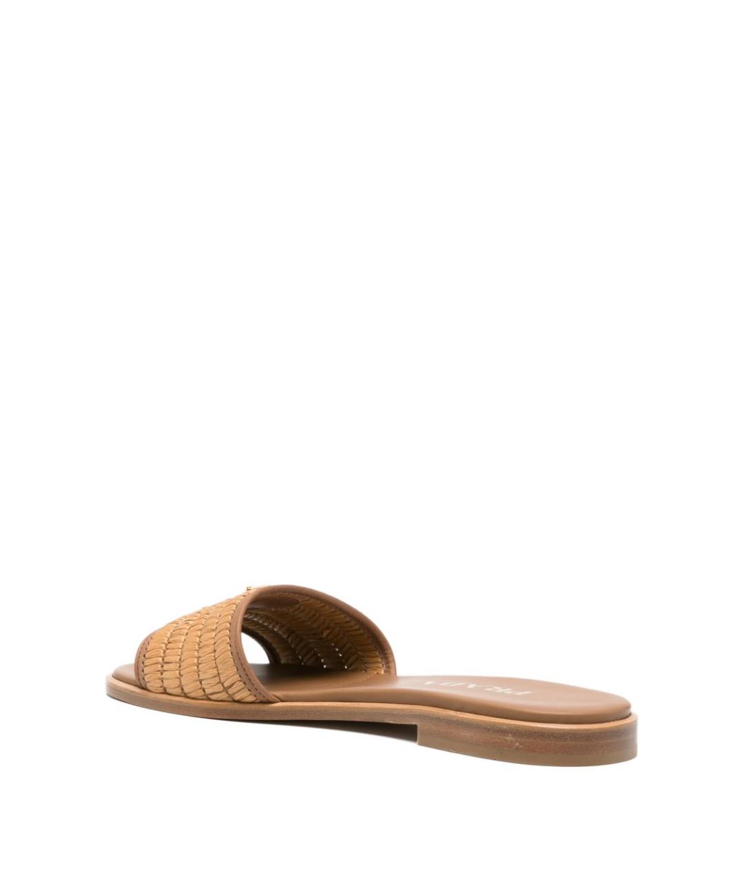 PRADA Бежевые синтетические шлепанцы, фото 2