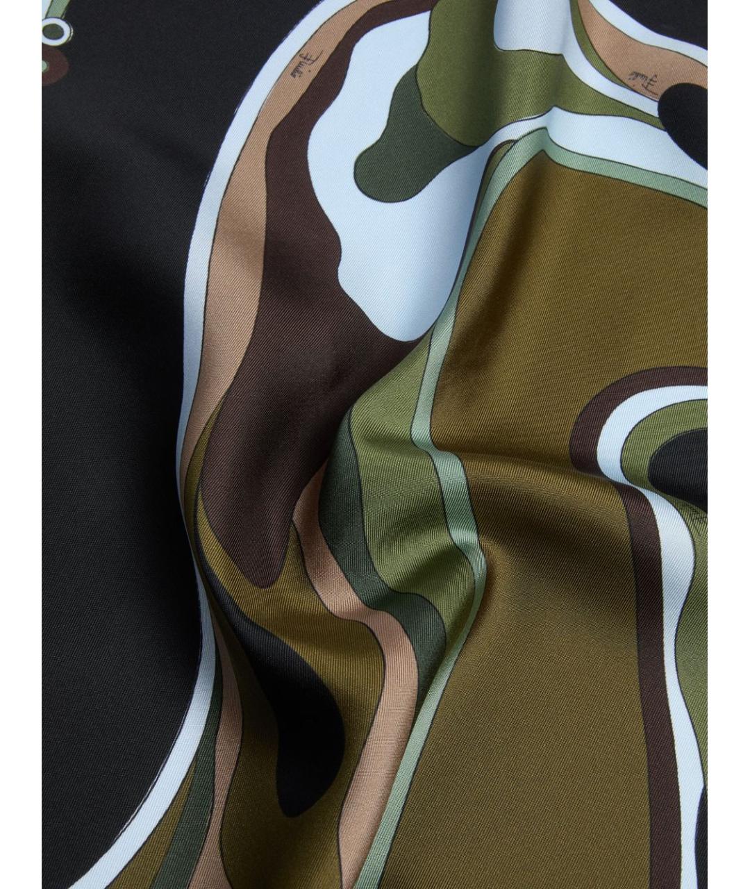 PUCCI Хаки шелковый шарф, фото 2