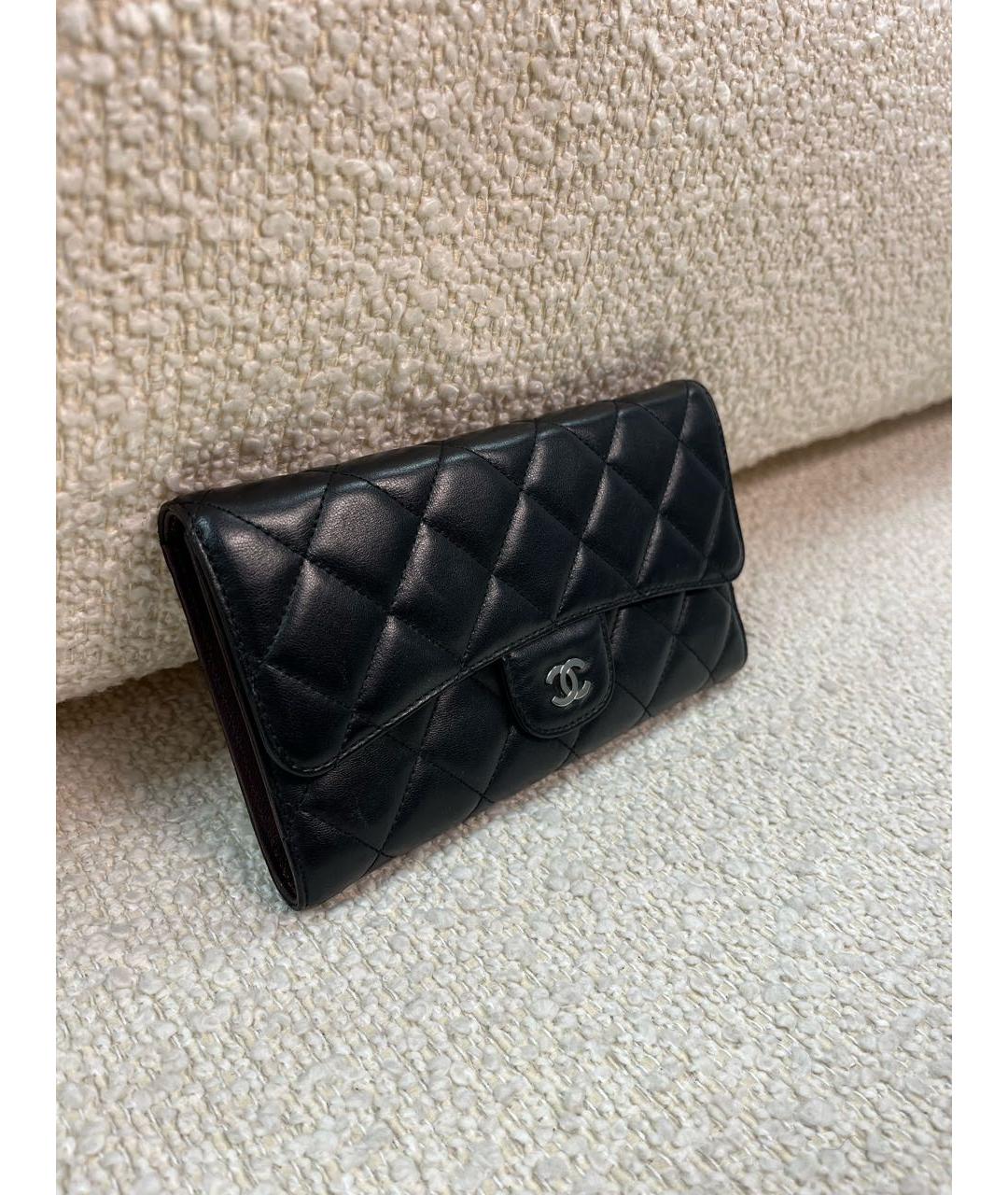 CHANEL Черный кожаный кошелек, фото 2