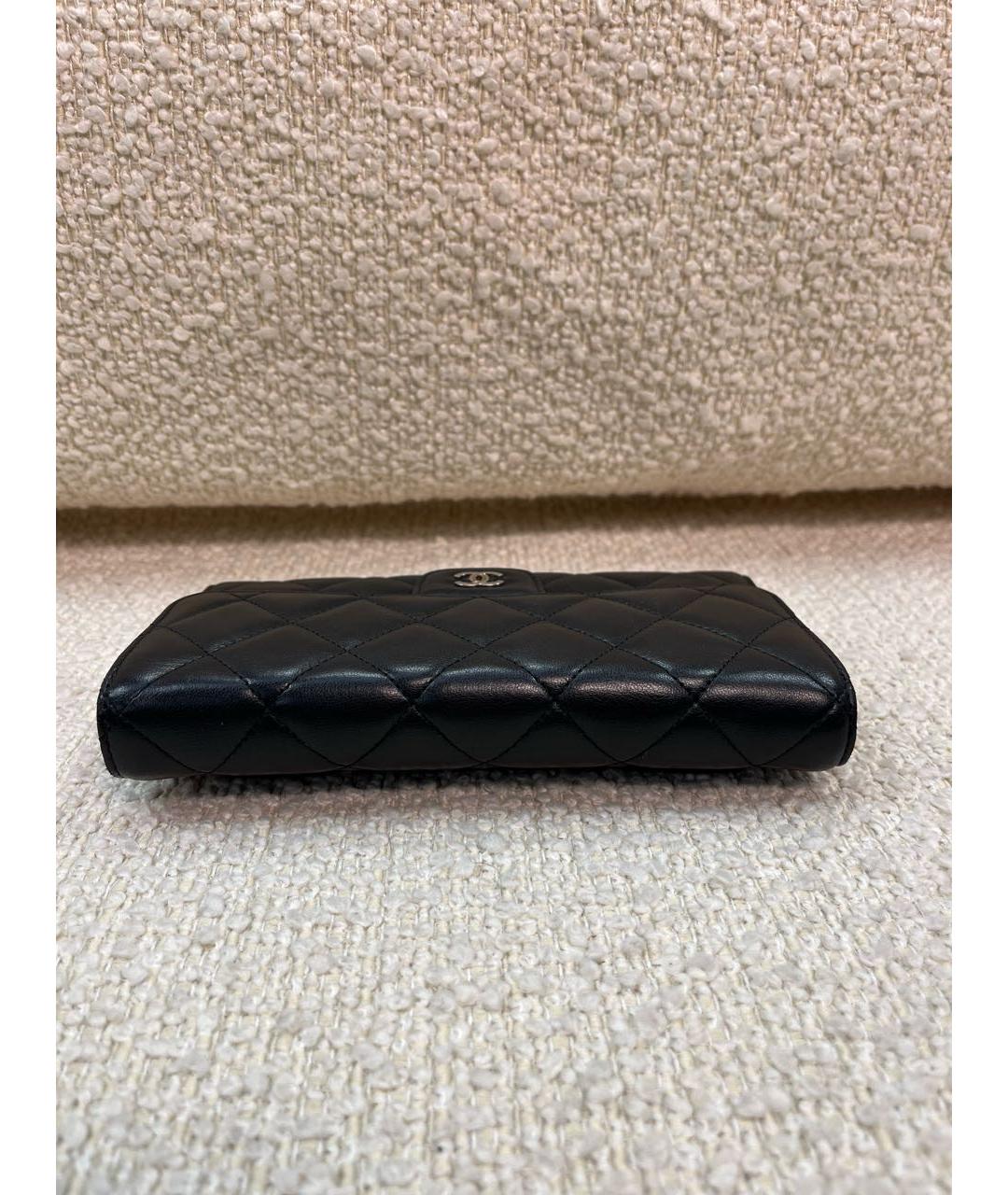 CHANEL Черный кожаный кошелек, фото 7