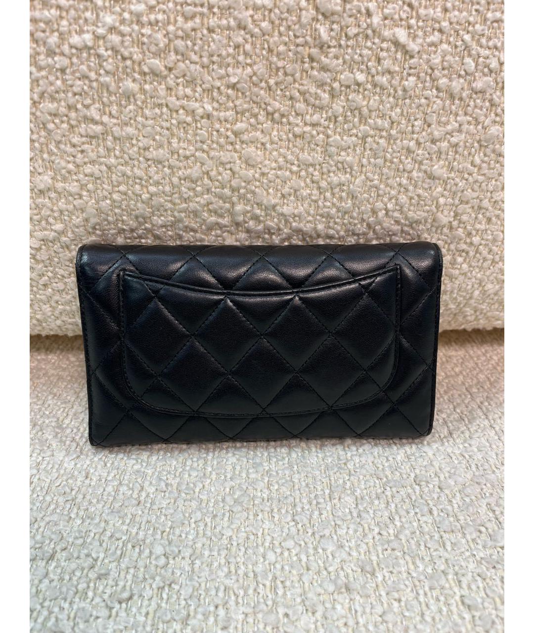CHANEL Черный кожаный кошелек, фото 3