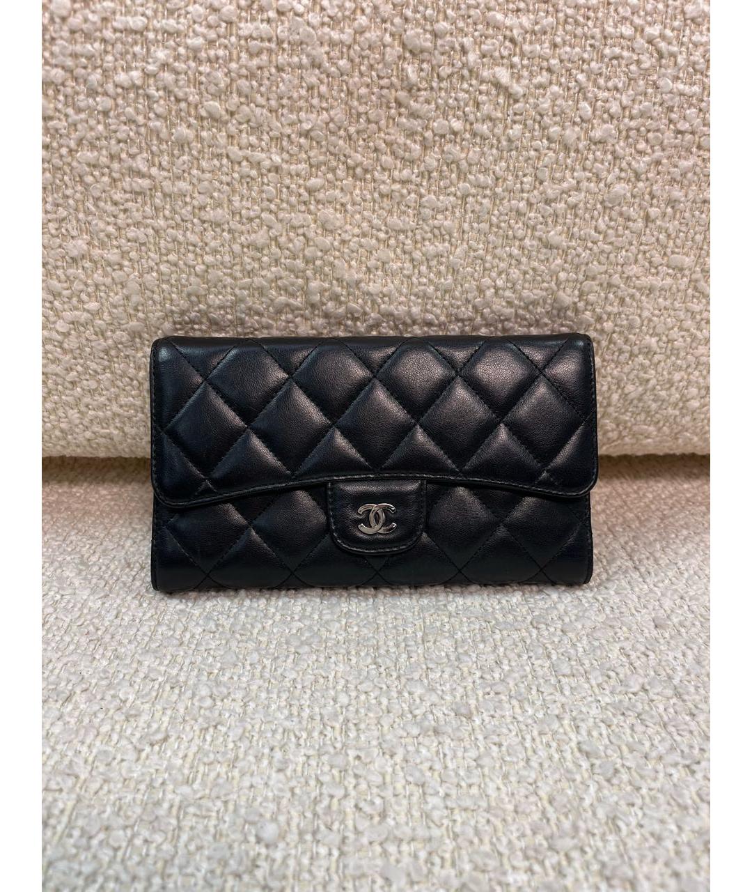 CHANEL Черный кожаный кошелек, фото 9