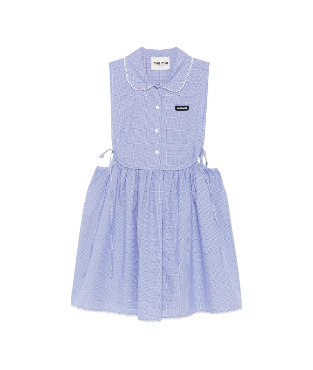 MIU MIU Голубое хлопковое повседневное платье, фото 1
