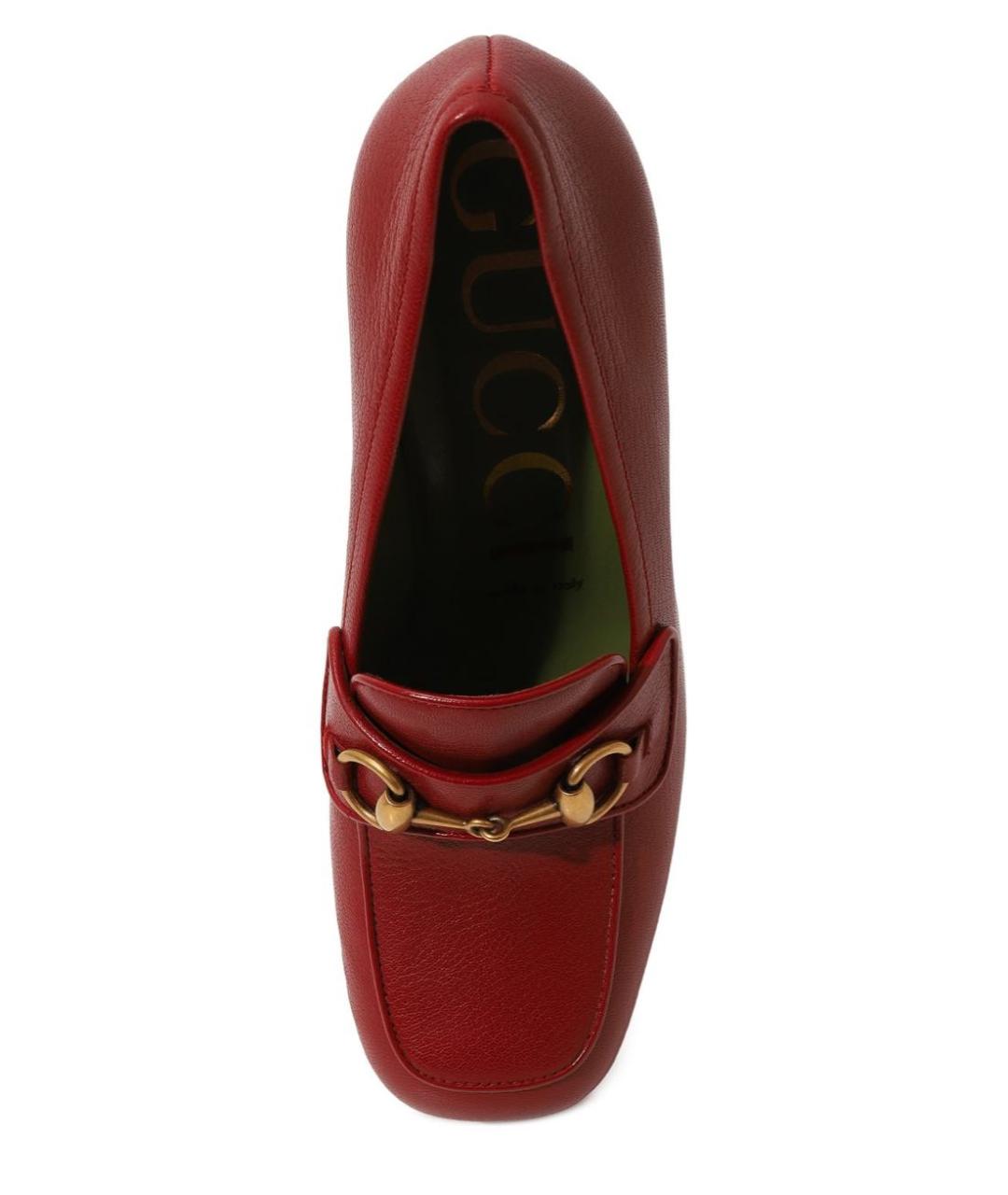 GUCCI Красные кожаные туфли, фото 4
