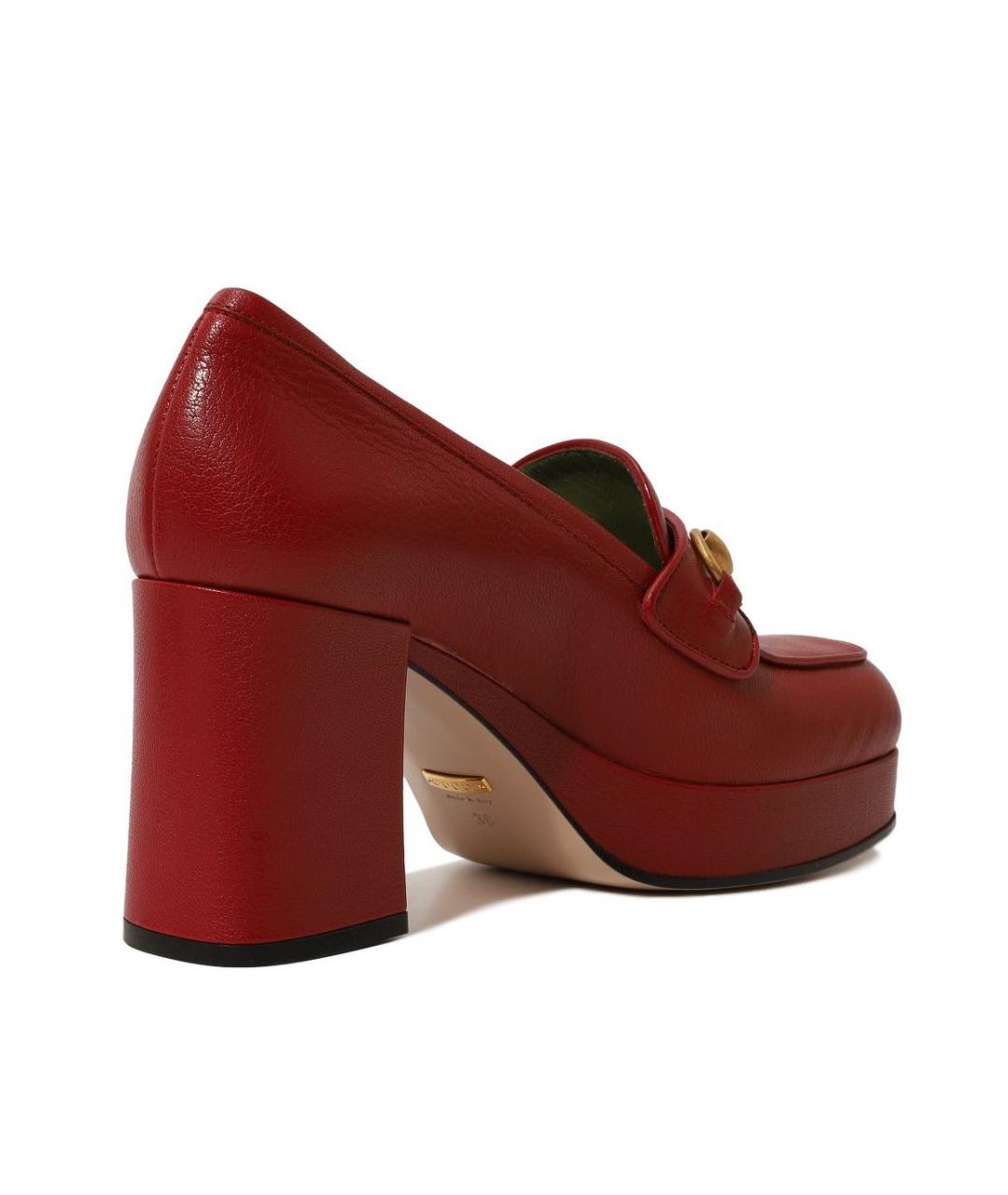 GUCCI Красные кожаные туфли, фото 3