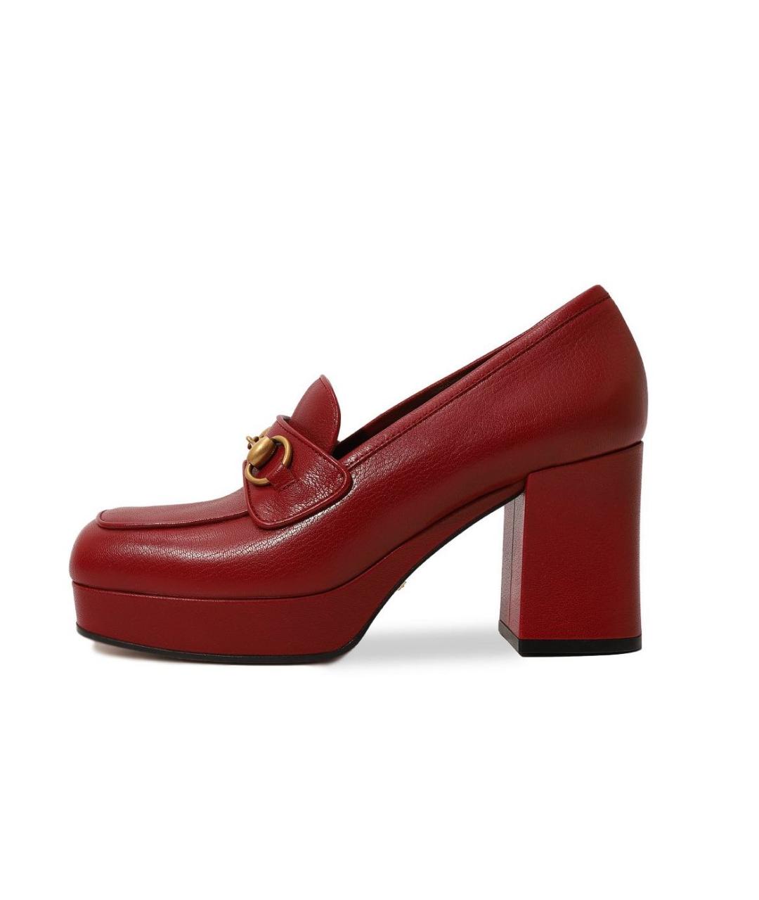 GUCCI Красные кожаные туфли, фото 6