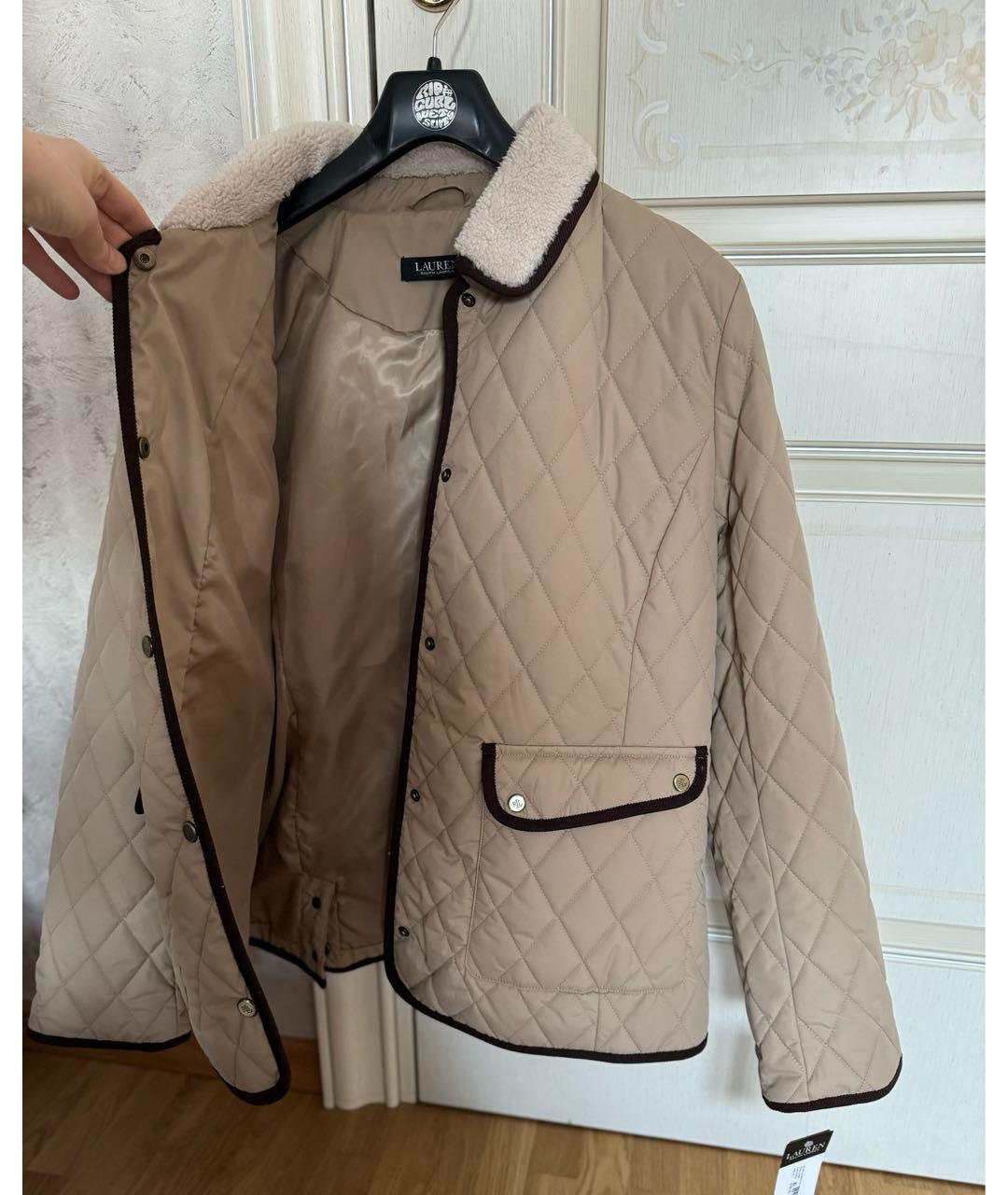 RALPH LAUREN Бежевая полиэстеровая куртка, фото 6