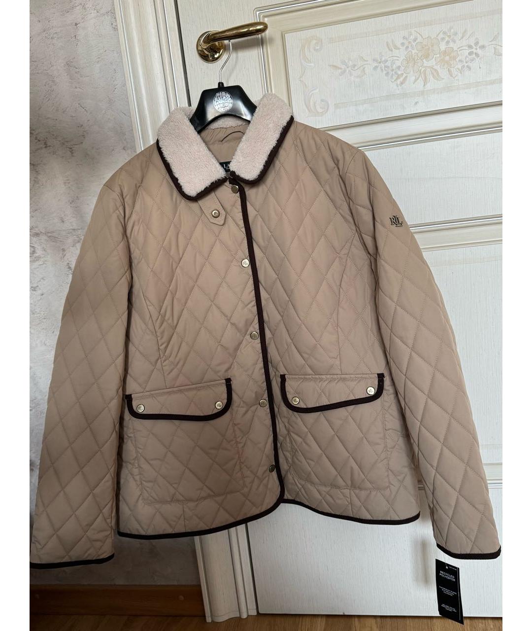 RALPH LAUREN Бежевая полиэстеровая куртка, фото 5