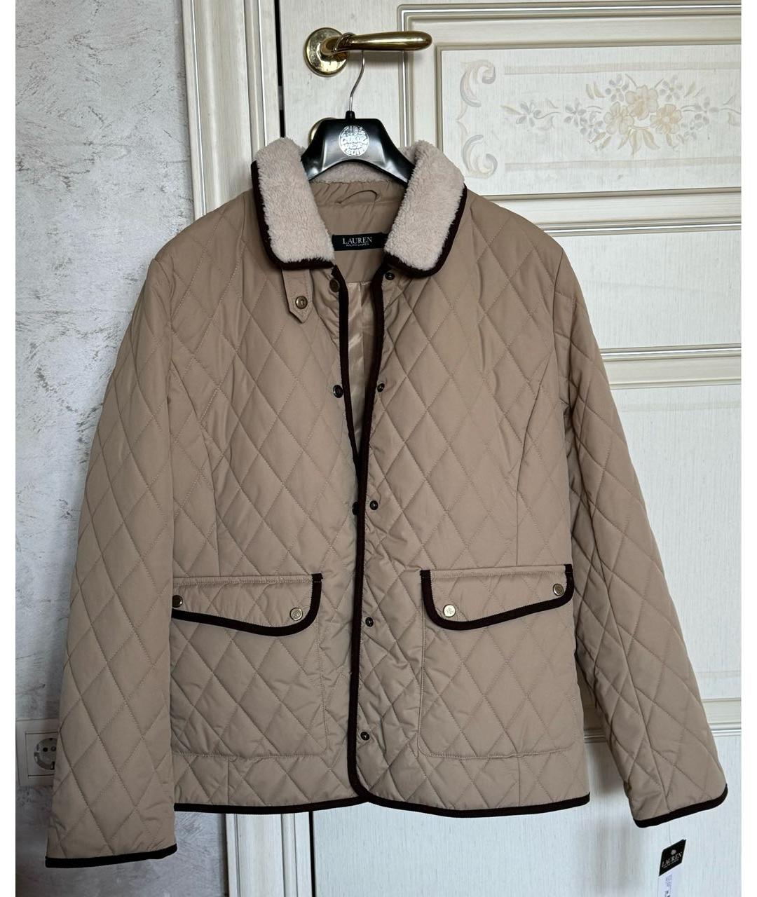 RALPH LAUREN Бежевая полиэстеровая куртка, фото 7