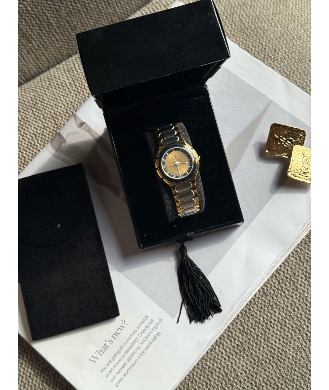 SAINT LAURENT Золотые стальные часы, фото 5