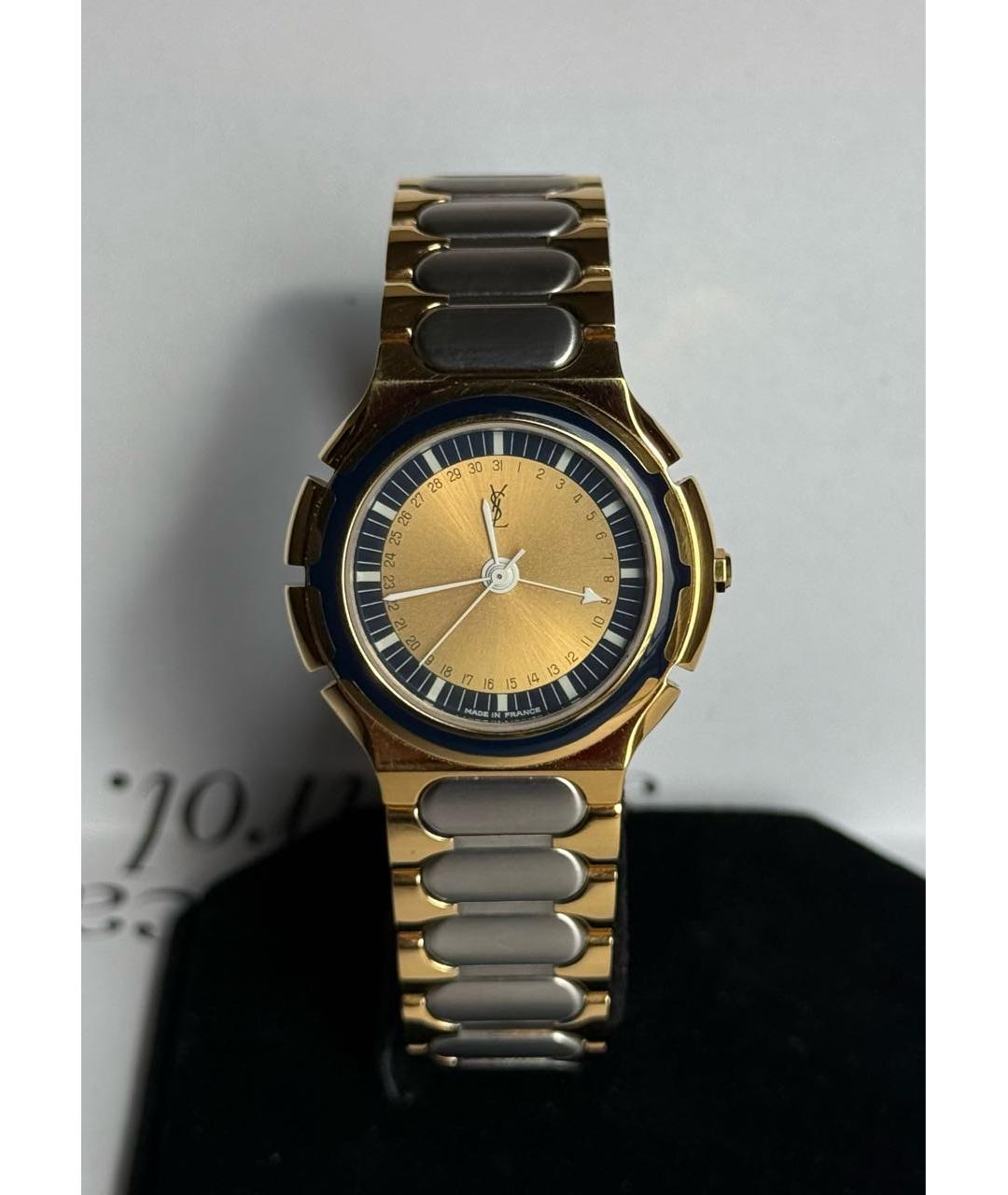 SAINT LAURENT Золотые стальные часы, фото 9
