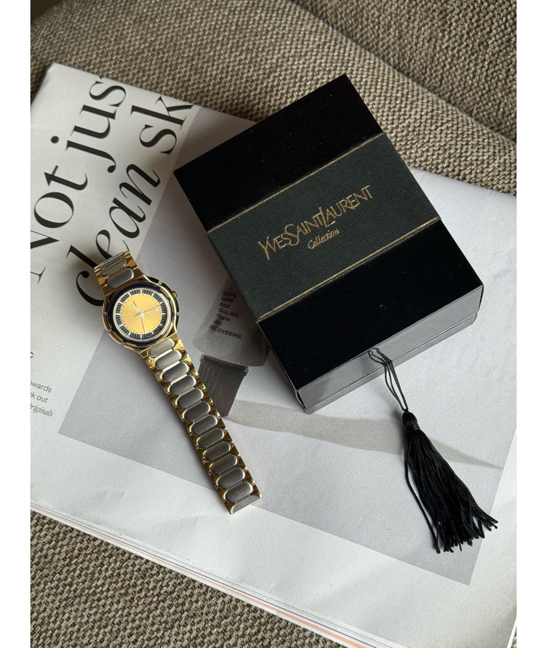 SAINT LAURENT Золотые стальные часы, фото 4