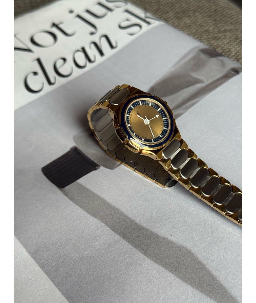SAINT LAURENT Золотые стальные часы, фото 7