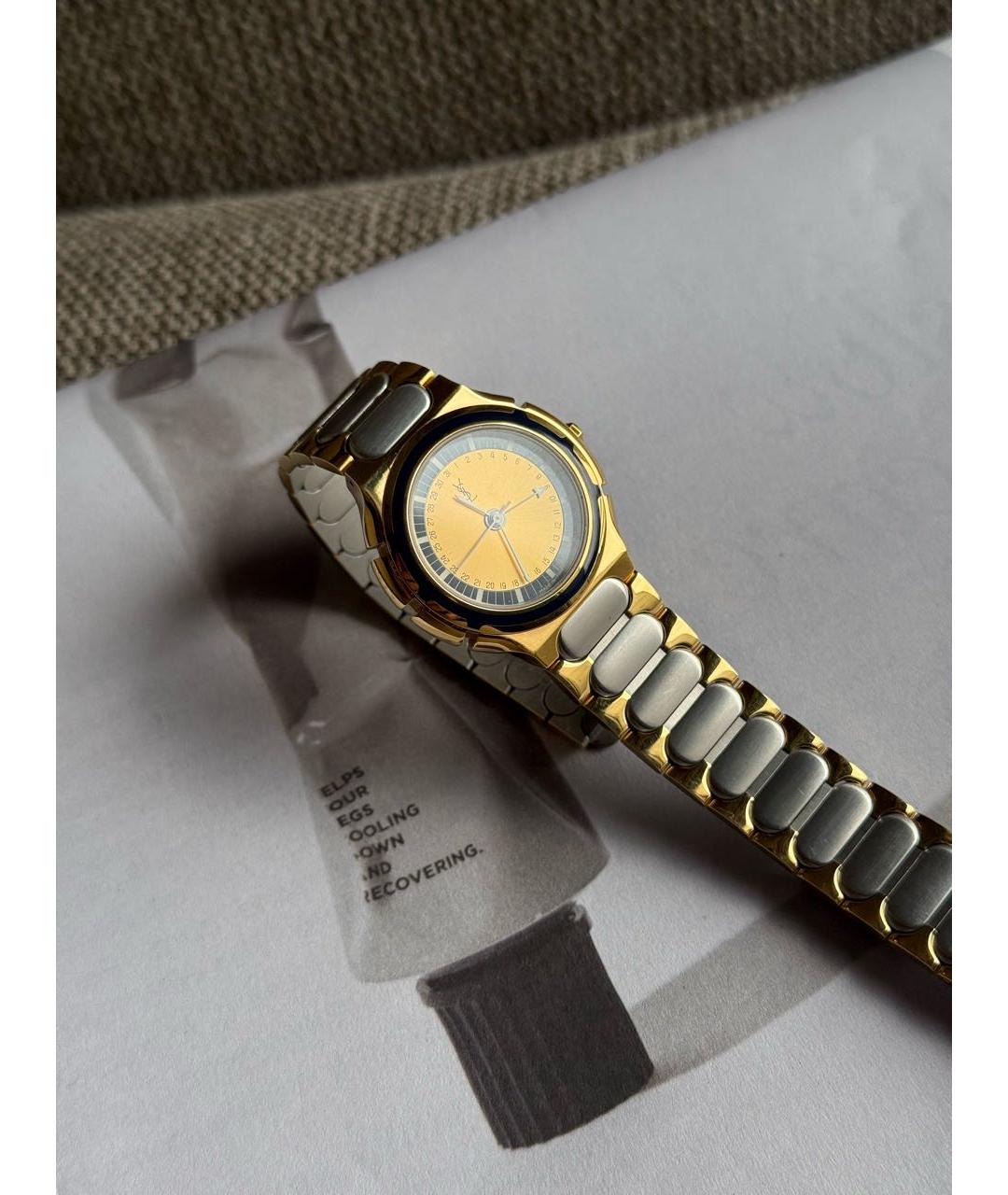 SAINT LAURENT Золотые стальные часы, фото 8