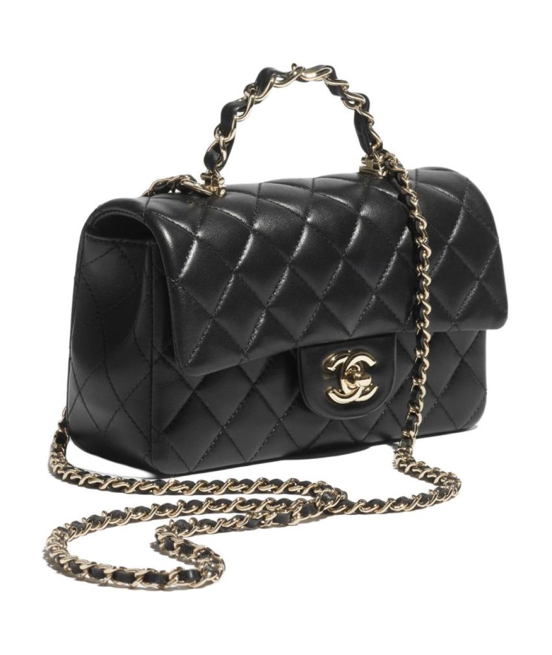 CHANEL Черная кожаная сумка через плечо, фото 2