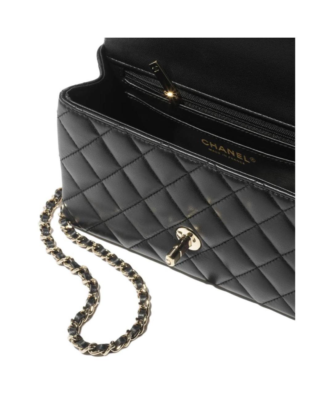 CHANEL Черная кожаная сумка через плечо, фото 4