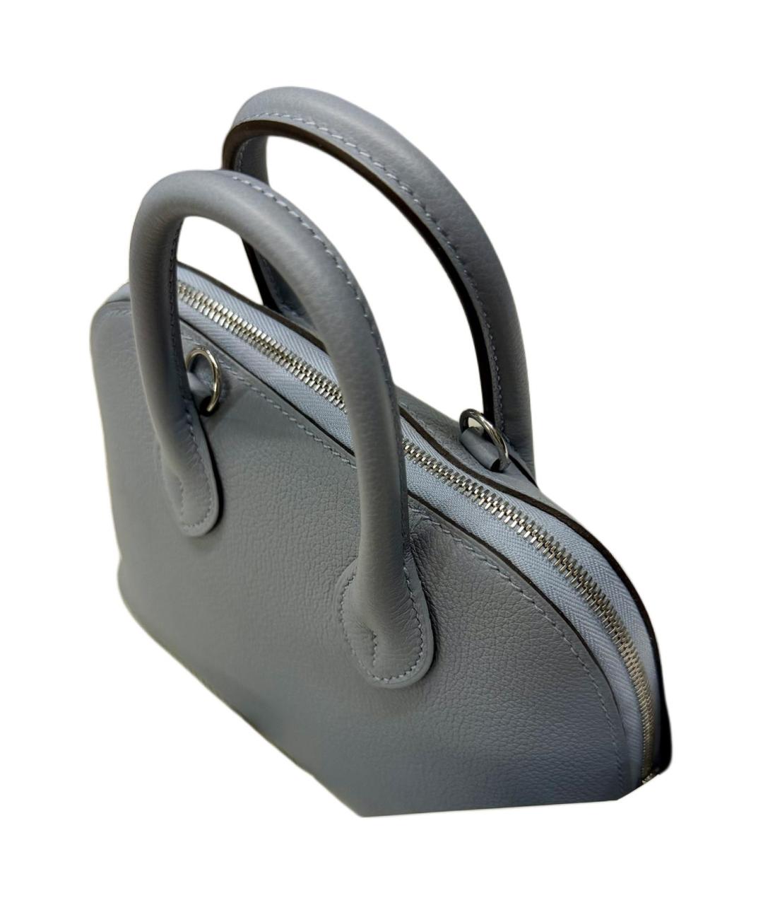HERMES Серая кожаная сумка через плечо, фото 3