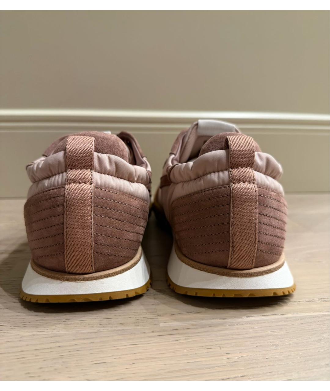 HERMES Розовые текстильные кроссовки, фото 4