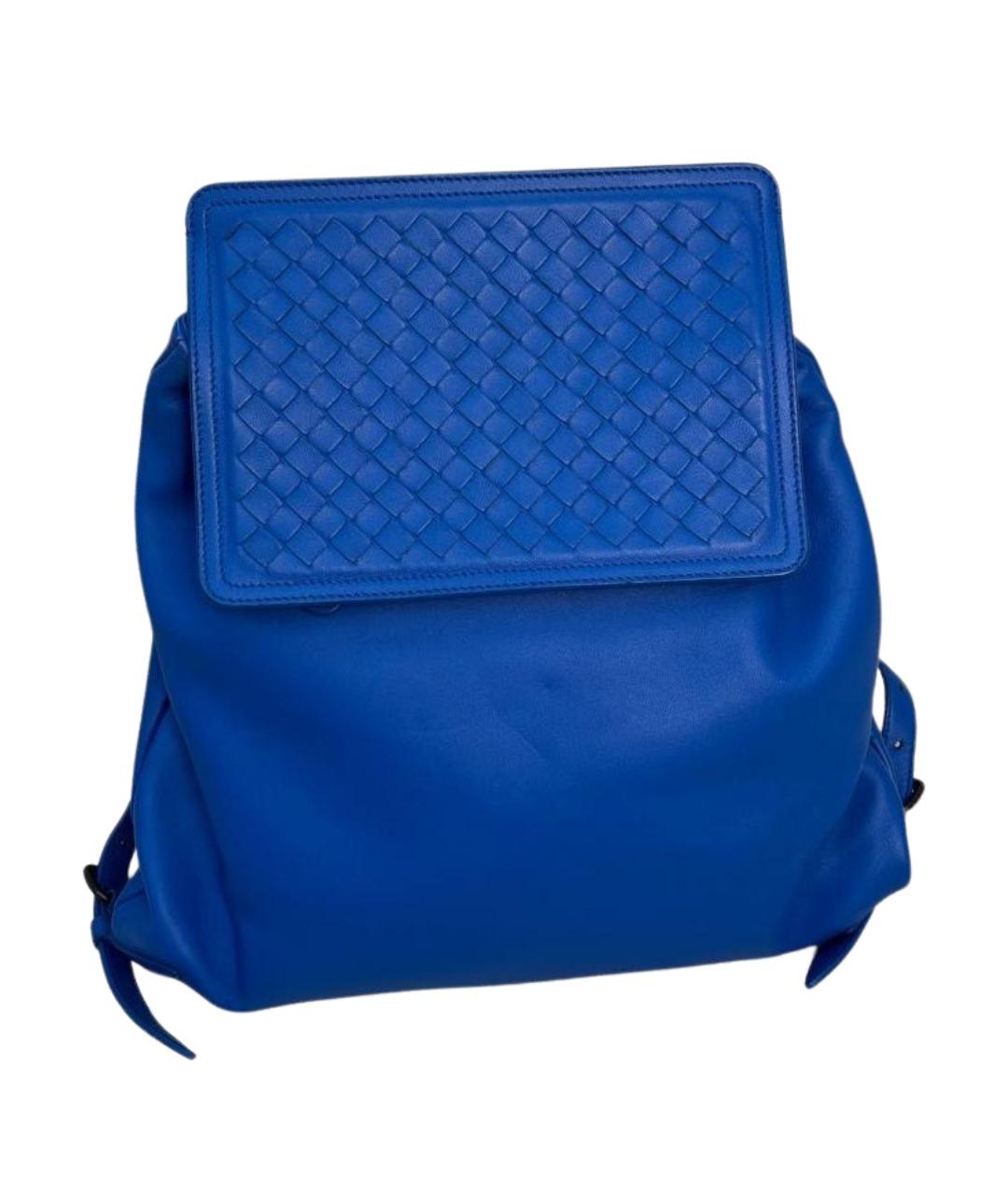 BOTTEGA VENETA Синий кожаный рюкзак, фото 1