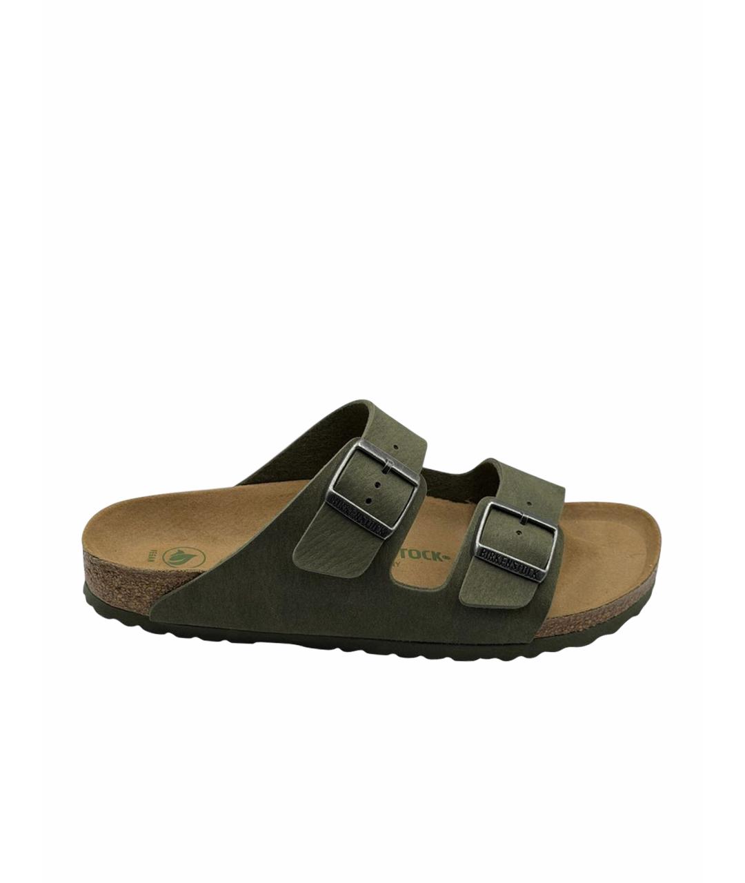 BIRKENSTOCK Хаки замшевые сандалии, фото 1