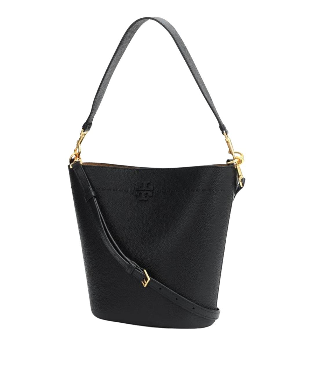 TORY BURCH Черная кожаная сумка тоут, фото 1