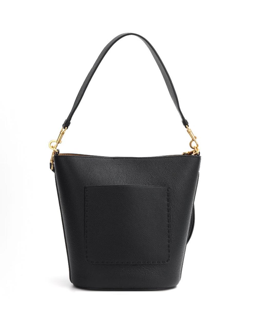 TORY BURCH Черная кожаная сумка тоут, фото 2