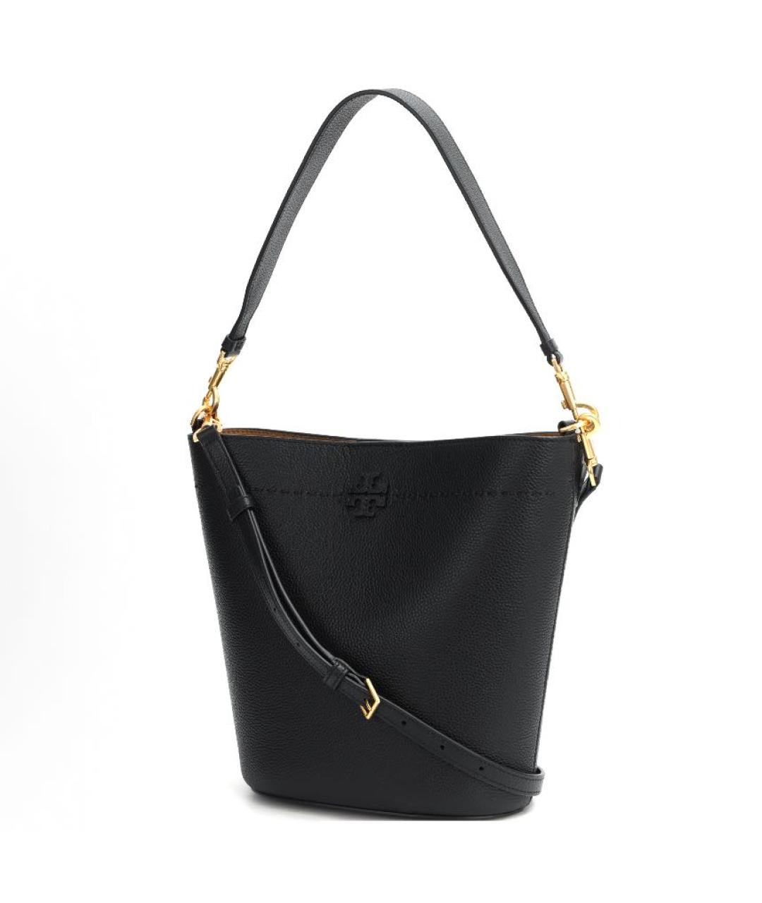 TORY BURCH Черная кожаная сумка тоут, фото 9