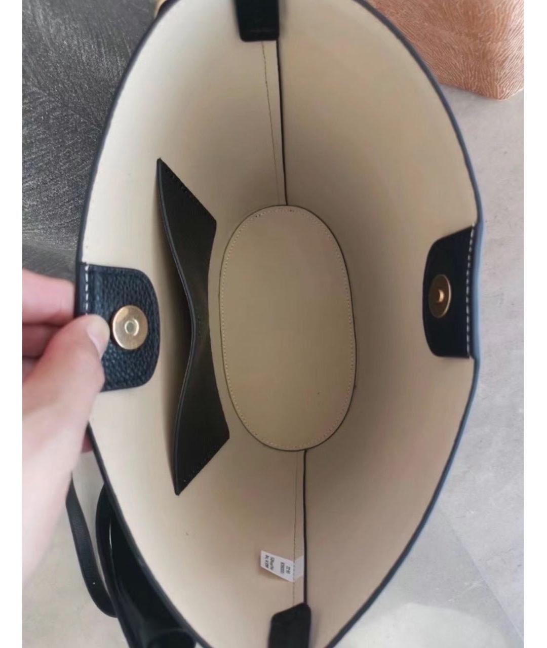 TORY BURCH Черная кожаная сумка тоут, фото 6