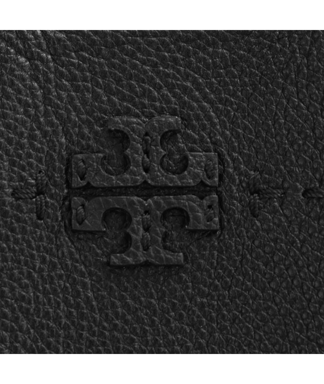 TORY BURCH Черная кожаная сумка тоут, фото 4