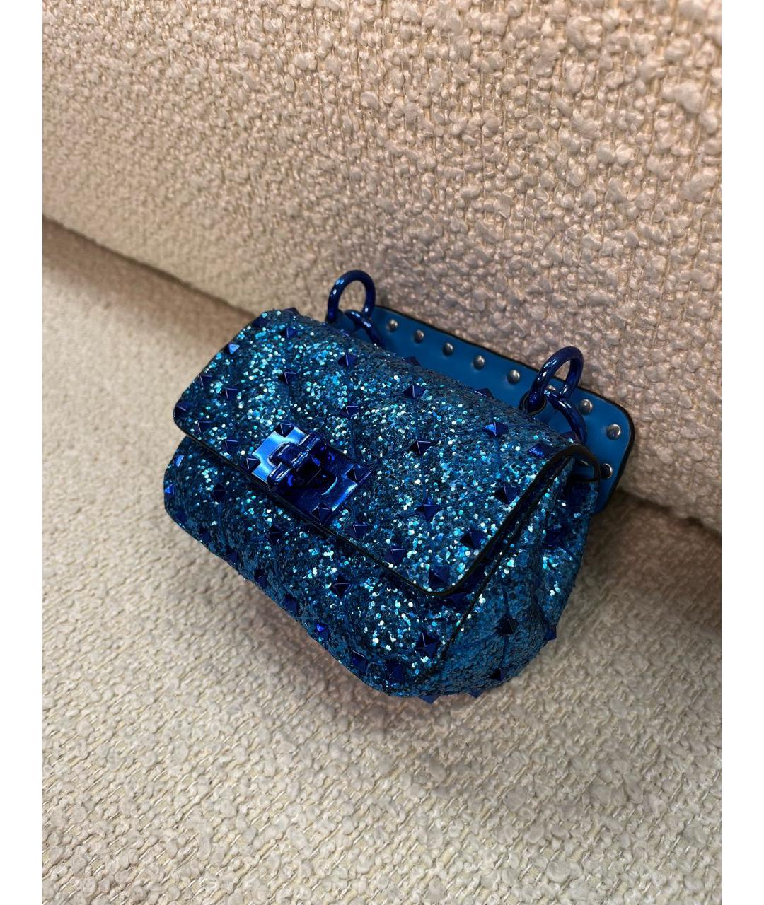 VALENTINO Синяя сумка с короткими ручками, фото 5