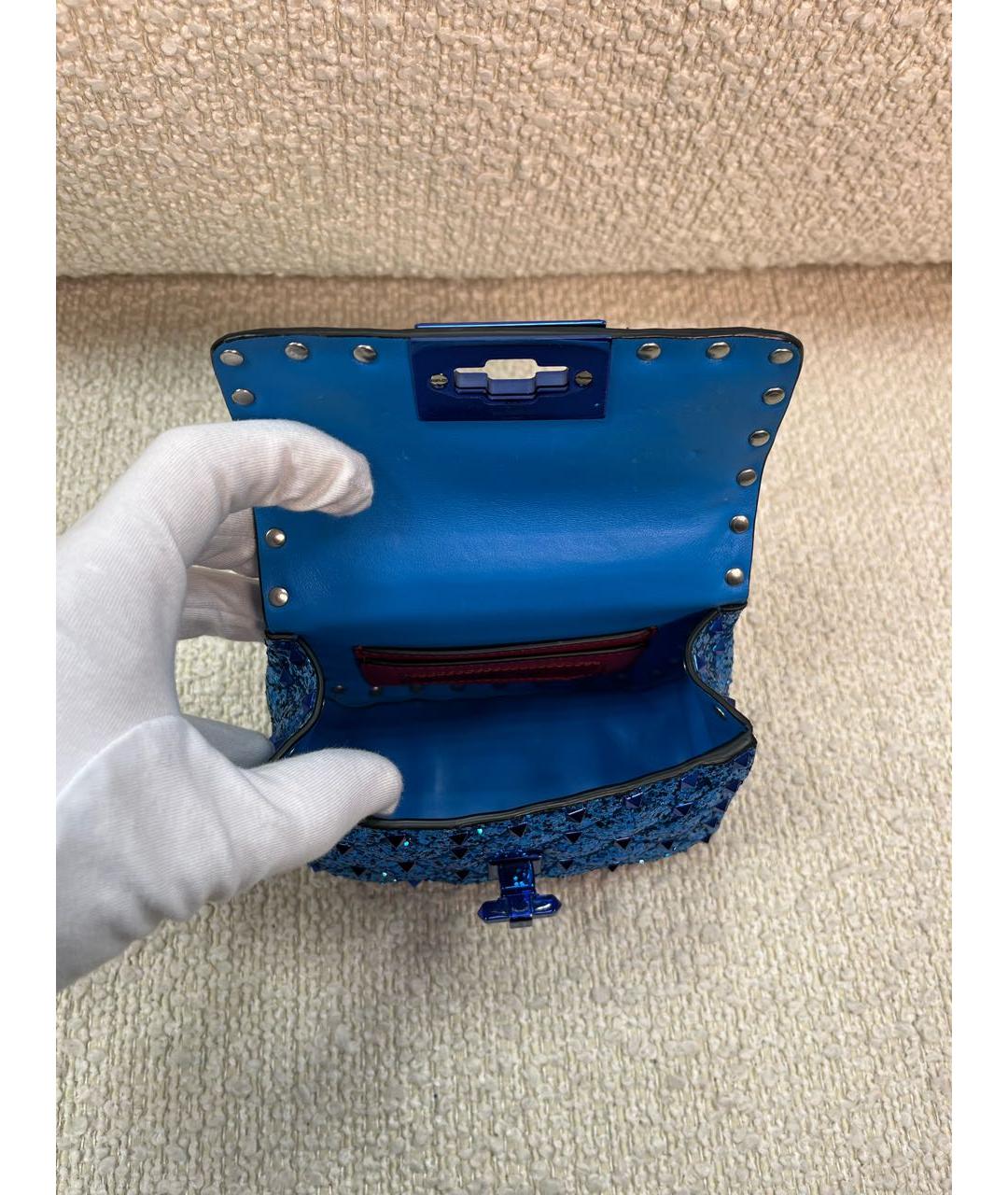 VALENTINO Синяя сумка с короткими ручками, фото 4
